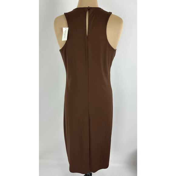 NWT Banana Republic Size Medium High-Neck Racerback Jersey Knit Chocolate Brown - Picture 4 of 10